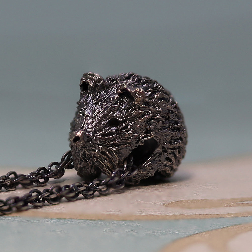 Hedgehog Oxidised Silver necklace