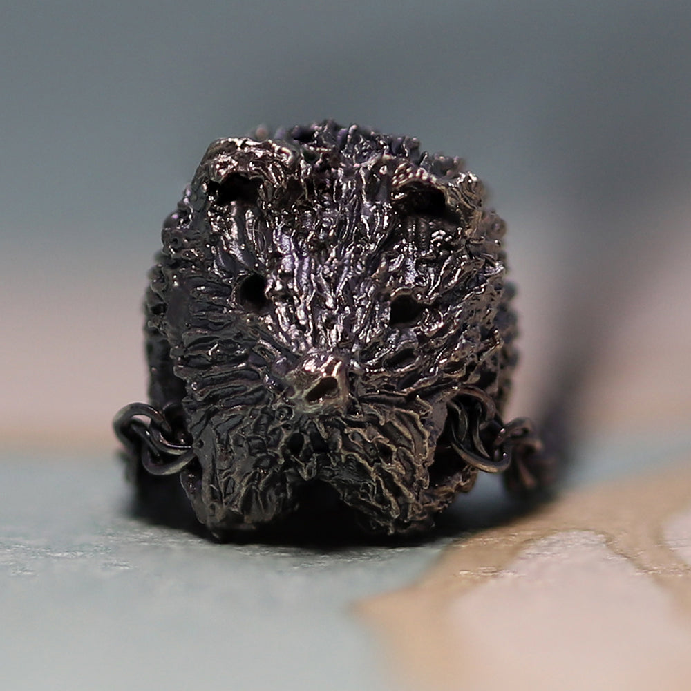 Hedgehog Oxidised Silver necklace