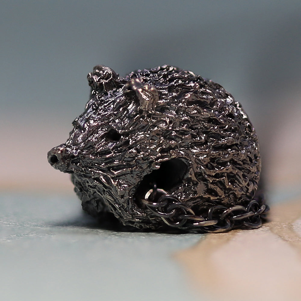 Hedgehog Oxidised Silver necklace