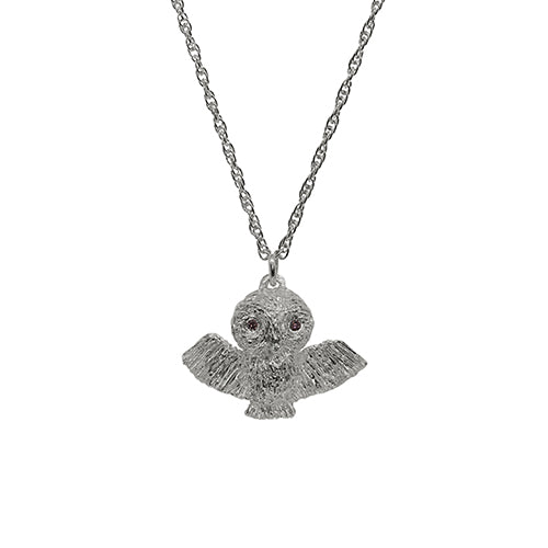 Silver Flying Owl necklace